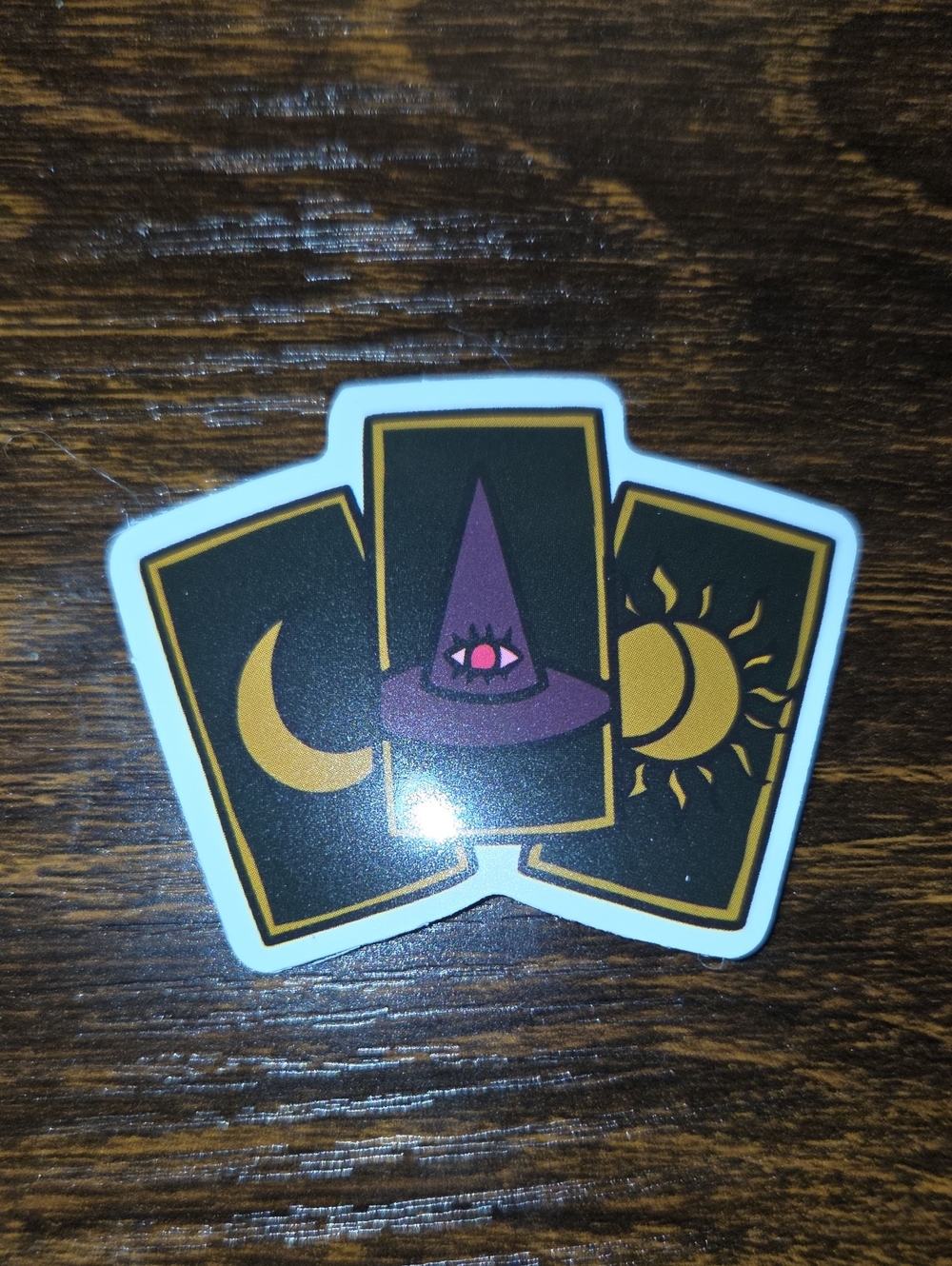 Mystic Tarot Card Sticker - Black and Gold